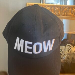 Black 'Meow' Cat Lover Cap